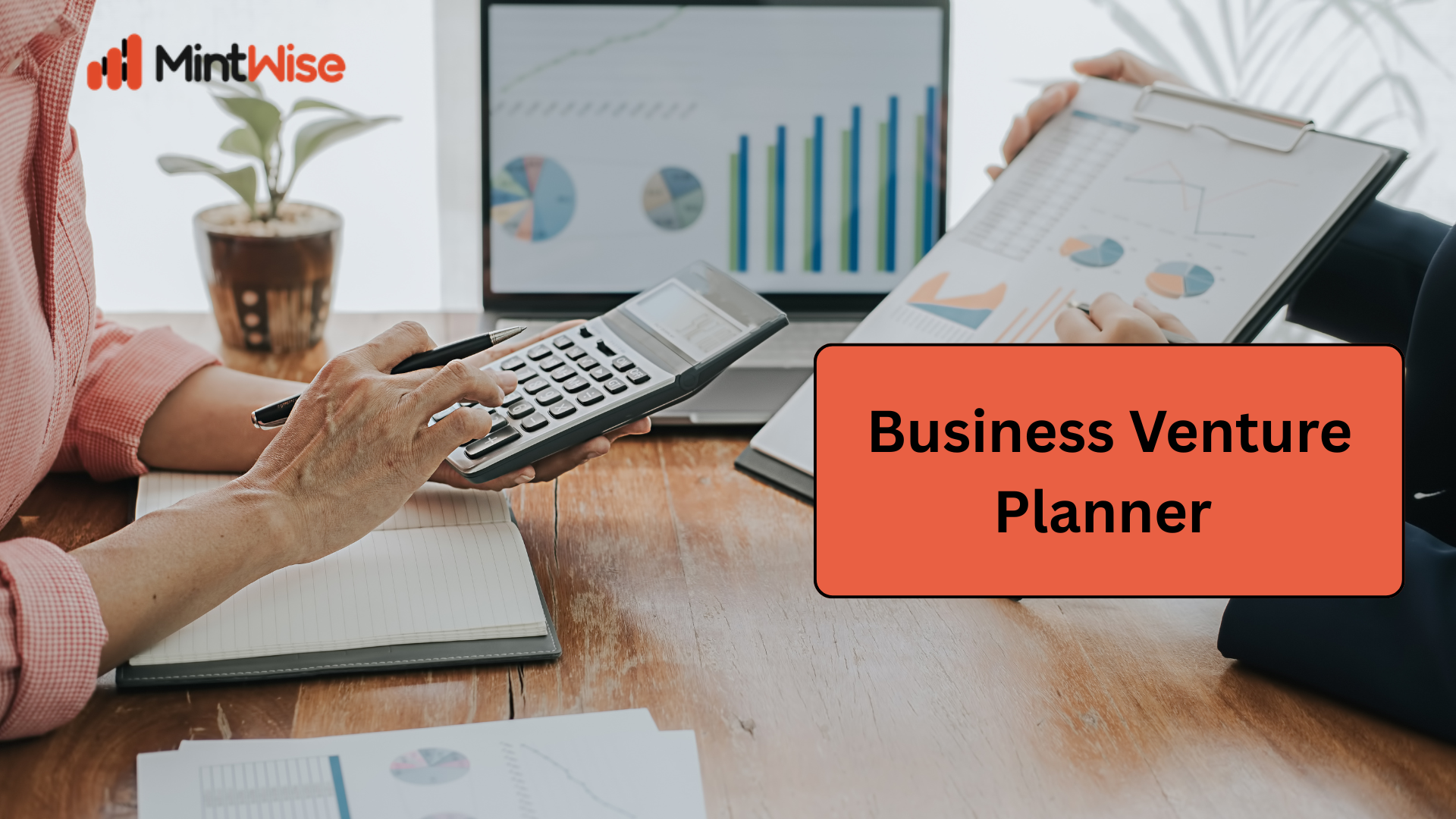 Business Venture Planner showing startup cost estimation, financial planning, investment strategy, business budgeting, and growth analysis with MintWise.
