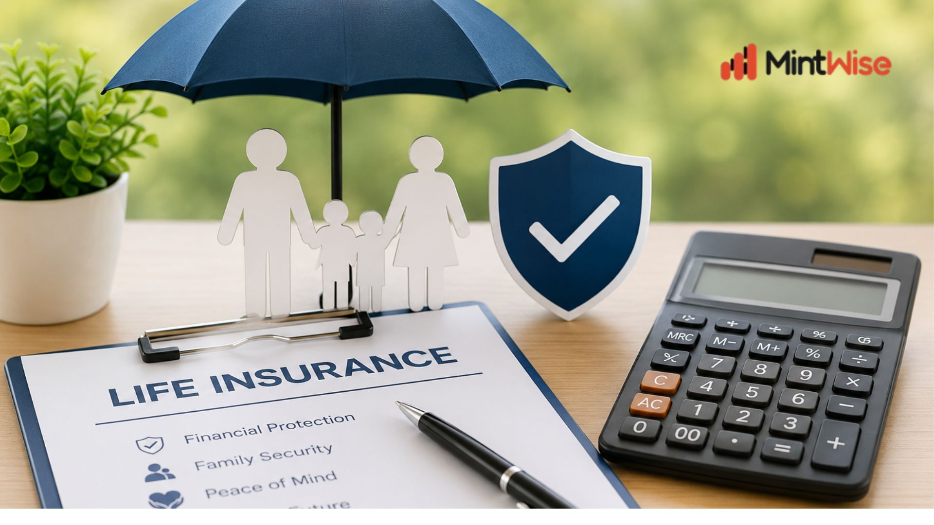 Financial advisor calculating life insurance needs using a calculator and policy documents for effective financial planning.