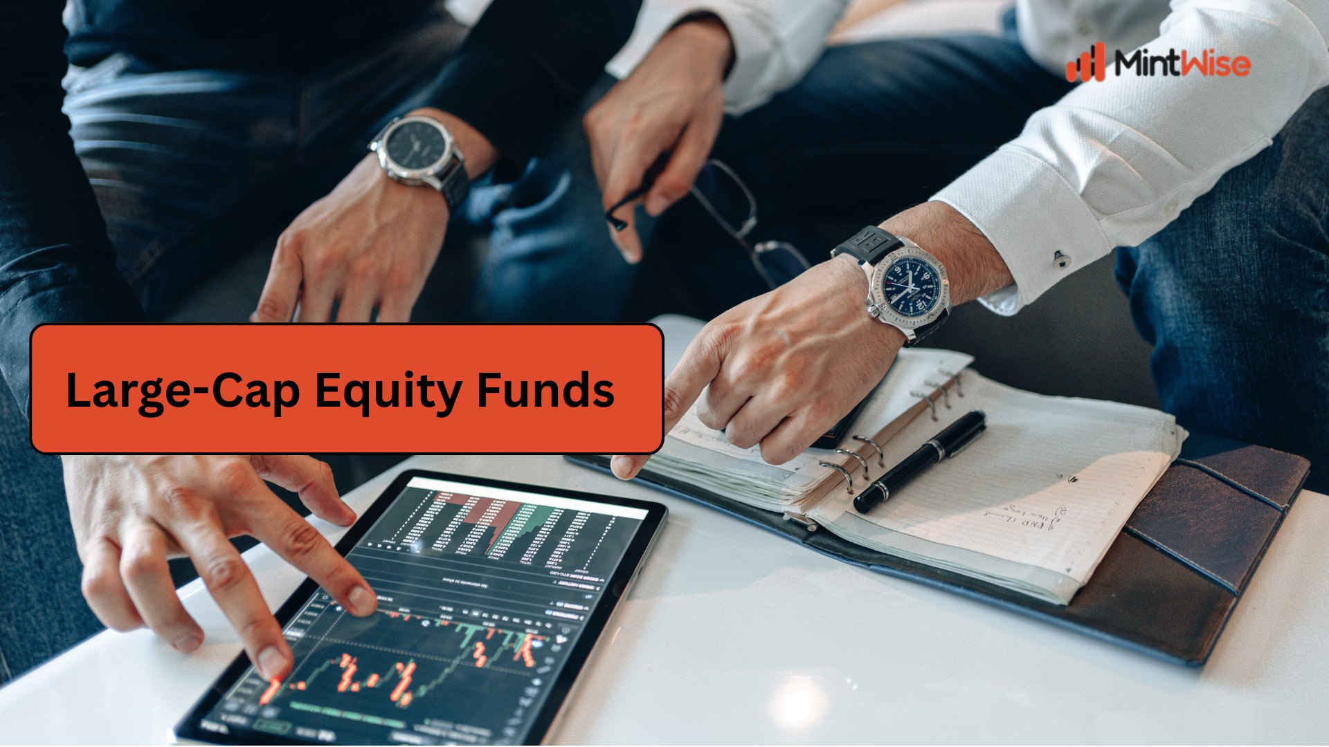 Investors analyzing large-cap equity fund performance using market charts and financial data | MintWise