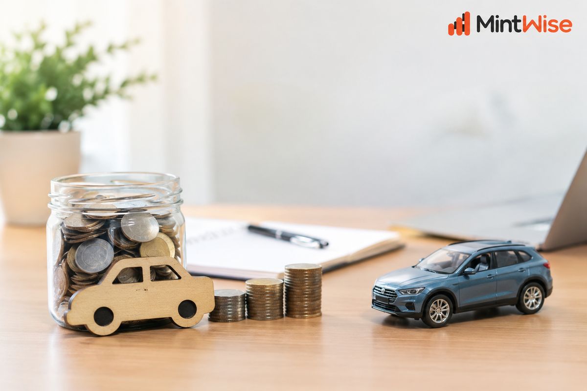 People exchanging car keys during a vehicle purchase, representing financial planning and saving for a car