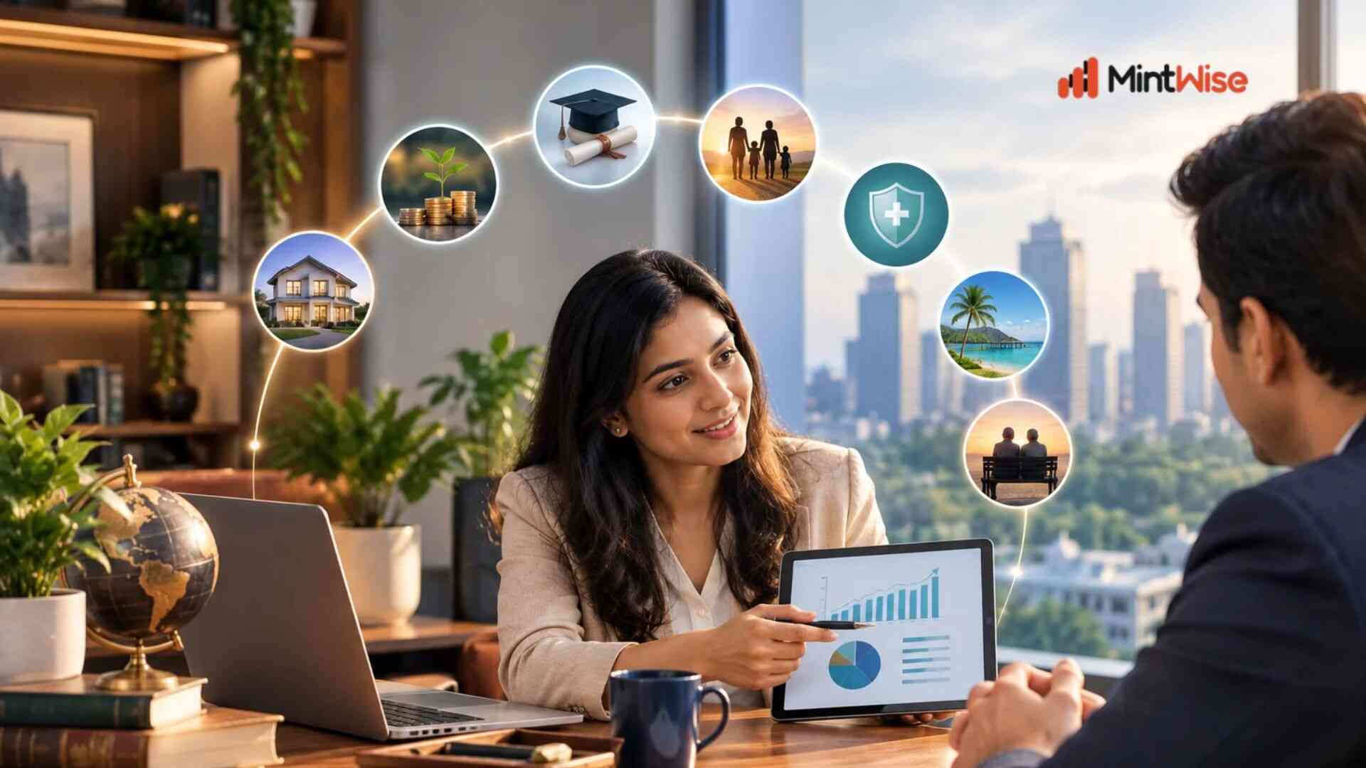 Private Wealth Management Servic (1) Private wealth management services near me with a financial advisor discussing personalised investment strategies with a client.